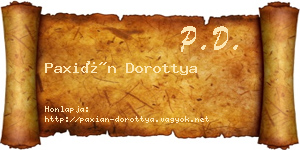 Paxián Dorottya névjegykártya